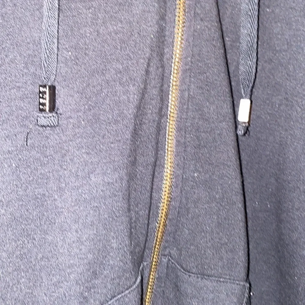 BCBG Maxazria  rhinestone logo black hoodie sweater Sz L - Picture 13 of 15